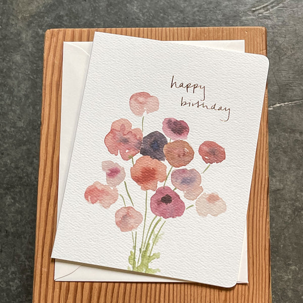 Birthday - Watercolor Poppies
