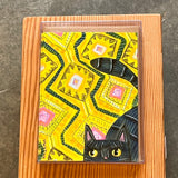 Black Cat on Yellow Rug Boxed Notes