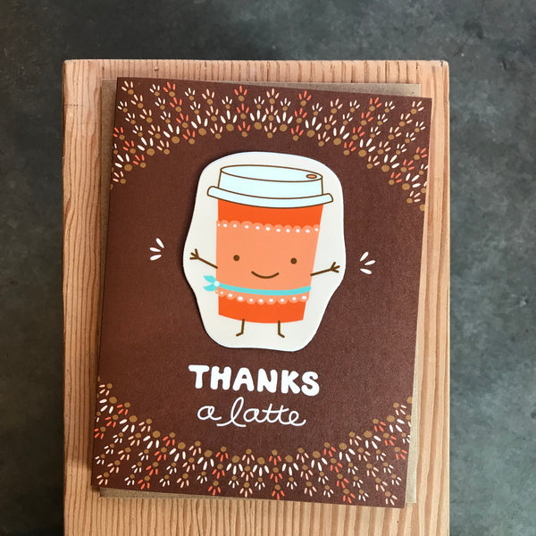 Thank You - Thanks a Latte Sticker Card